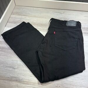 Levis 569 Jeans Mens 40x32 (Fits 40x30) Black Denim Loose Fit Stretch Baggy